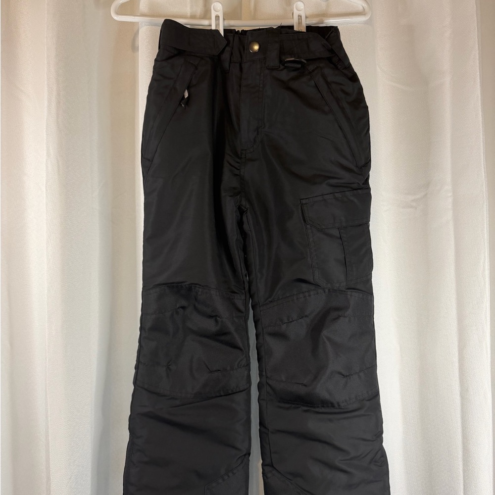 Kids Black Insulated Snow Ski Pants (7/8)
